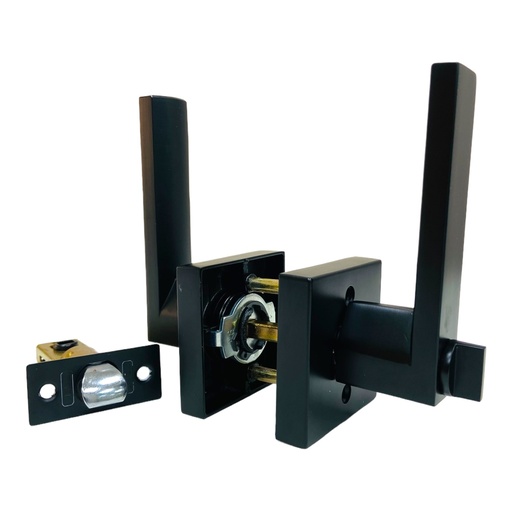 [12770] CERRADURA DE MANILLA CUADRADA NEGRO MATE COVO