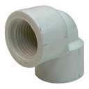 CODO 90GR DE PVC 1/2" CON ROSCA BLANCO