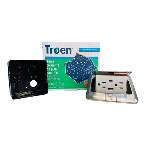 [12830] TOMACORRIENTE DE PISO CON USB TROEN
