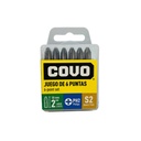 PUNTAS DE ESTRIA 2" PH2 PARA DESTORNILLADOR 6 PZAS COVO