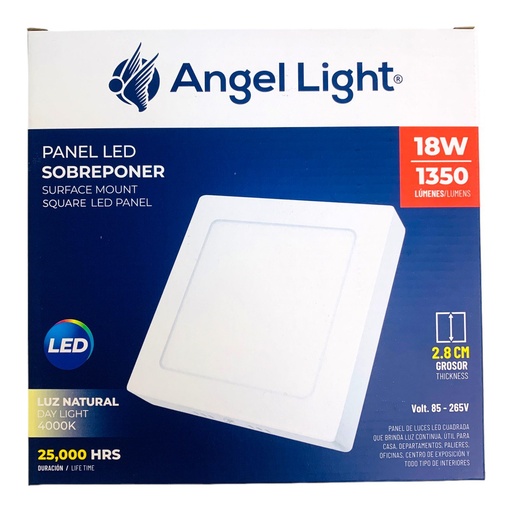 [12917] LAMPARA LED SUPERFICIAL CUADRADA 18W 4000K BLANCA ANGEL LIGHT