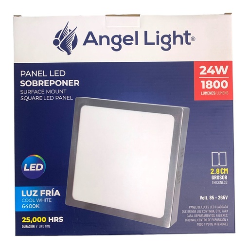 [12919] LAMPARA LED SUPERFICIAL CUADRADA 24W 4000K NIQUELADA ANGEL LIGHT