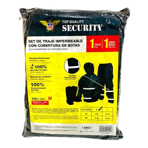 [12949] SET DE TRAJE IMPERMEABLE NEGRO SECURITY