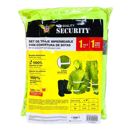 [12982] SET DE TRAJE IMPERMEABLE VERDE SECURITY