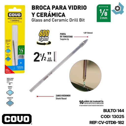 [13025] MECHA PARA VIDRIO 1/8" COVO