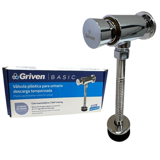 [13050] VALVULA PLASTICA PARA URINARIO CROMADO GRIVEN BASIC