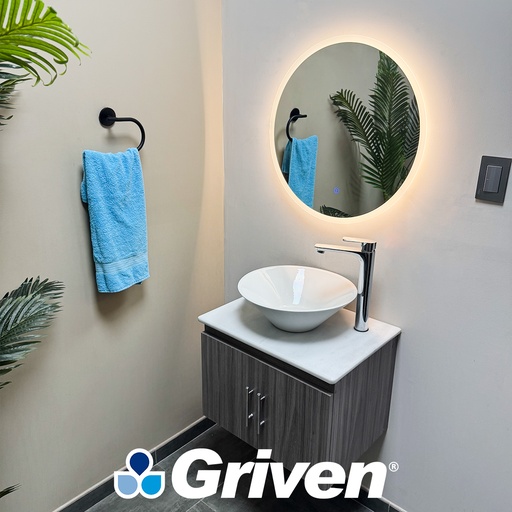 [13097] ESPEJO REDONDO 60CM LUZ LED GRIVEN