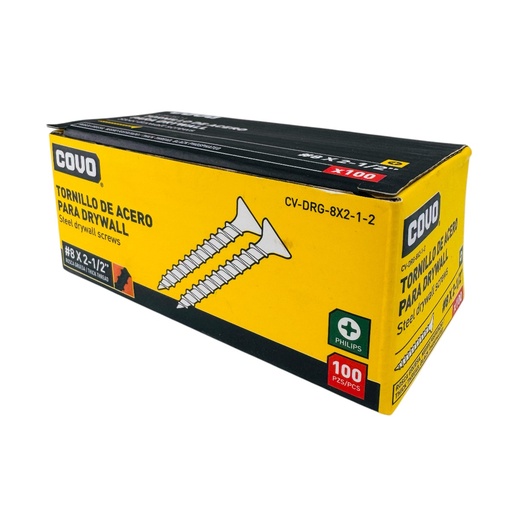 [13151] TORNILLO DRYWALL 8 X 2 1/2" 100 PZA COVO