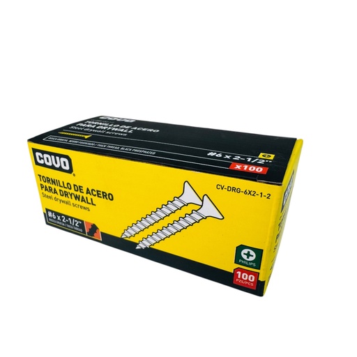 [13153] TORNILLO DRYWALL 6 X 2 1/2" 100 PZA COVO