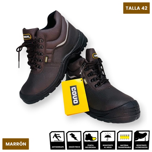 [13159] BOTAS DE SEGURIDAD INDUSTRIAL TALLA 42 COVO
