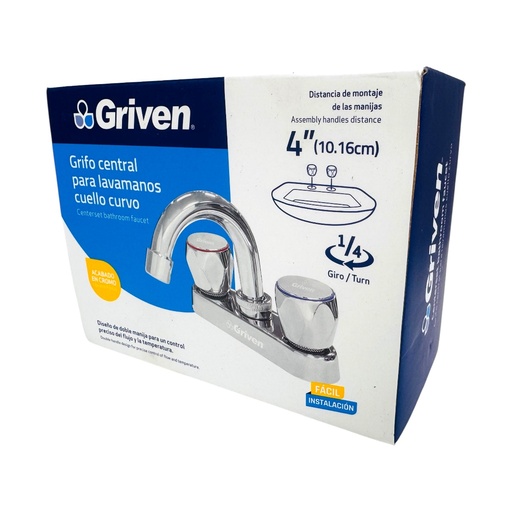 [13163] GRIFERIA CENTRAL PARA LAVAMANOS CROMADO GRIVEN