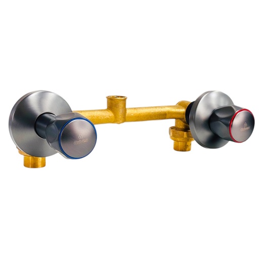 [13168] LLAVE DOBLE PARA DUCHA GRIS METALICO GRIVEN