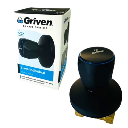 [13169] LLAVE PARA DUCHA 1/2" INDIVIDUAL NEGRO MATE GRIVEN