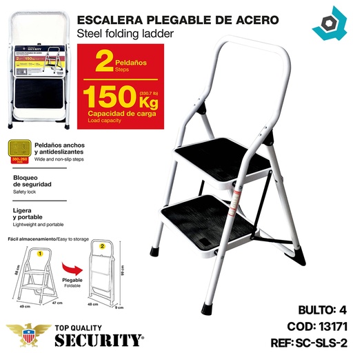 [13171] ESCALERA PLEGABLE DE ACERO SECURITY
