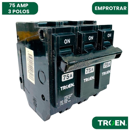 [13201] BREAKER PARA EMPOTRAR TERMOMAGNETICO 75A 3P TROEN