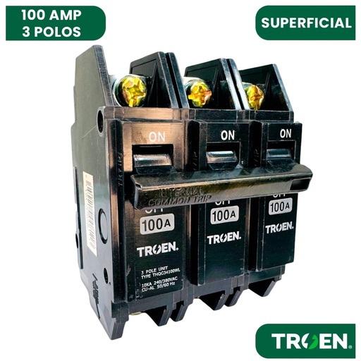 [13208] BREAKER SUPERFICIAL TERMOMAGNETICO 100A 3P TROEN