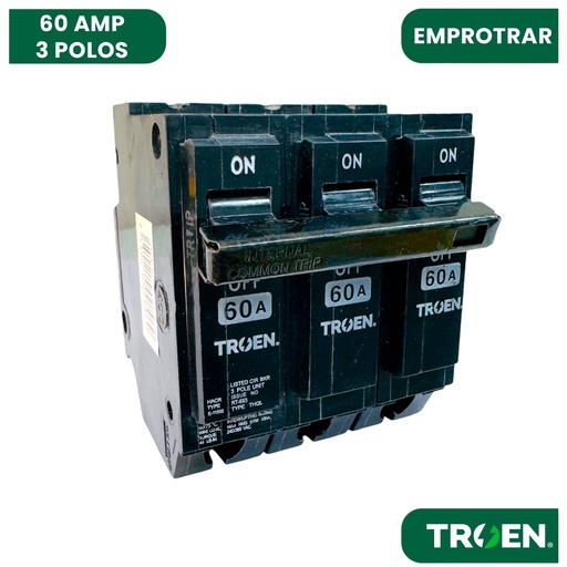 [13213] BREAKER PARA EMPOTRAR TERMOMAGNETICO 60A 3P TROEN