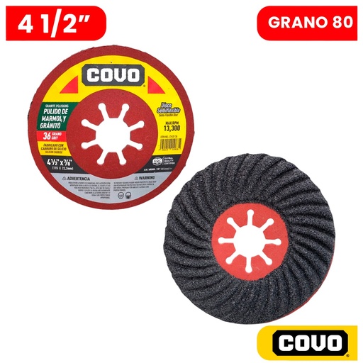 [13228] DISCO PARA PULIR GRANO 80 DE 4 1/2" COVO