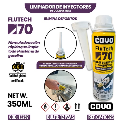 [13259] LIMPIADOR DE INYECTORES DE COMBUSTIBLE 325ML COVO