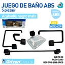 JUEGO DE BAÑO ABS 5 PZAS NEGRO GRIVEN BASIC