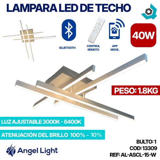 [13309] LAMPARA LED 40W DE TECHO LUZ AJUSTABLE ANGEL LIGHT