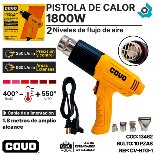 [13462] PISTOLA DE CALOR 1800W COVO