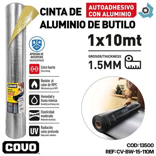 [13500] CINTA DE ALUMINIO DE BUTILO 1X10M COVO
