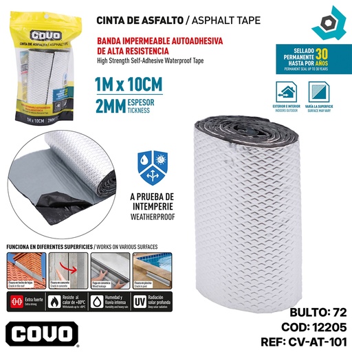 [12205] CINTA DE ASFALTO 1M X 10CM COVO