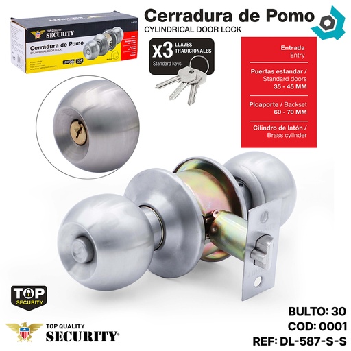 [0001] CERRADURA DE POMO PARA DORMITORIO SATIN SECURITY