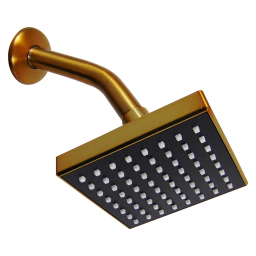[10010] REGADERA PARA BANO 4" CUADRADA DORADA GRIVEN GOLDEN