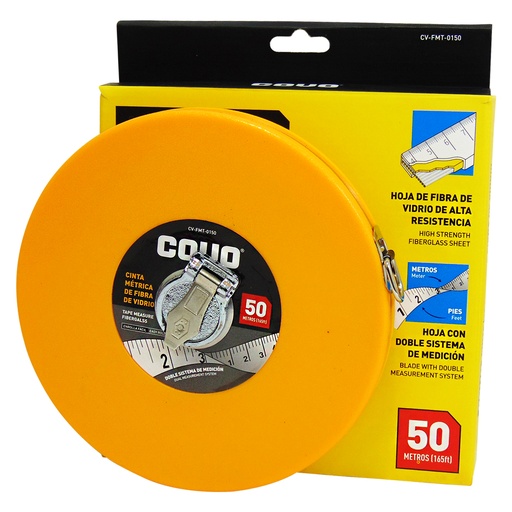 [10013] CINTA METRICA 50M DE FIBRA DE VIDRIO COVO