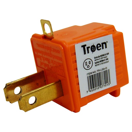 [10025] ADAPTADOR DE TOMA ELECTRICO NARANJA TROEN