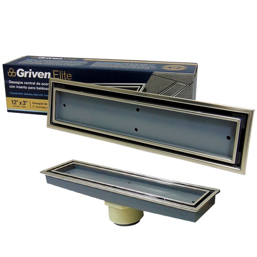 [10035] DESAGUE DE PISO 12" X 3" RECTANGULAR GRIVEN ELITE