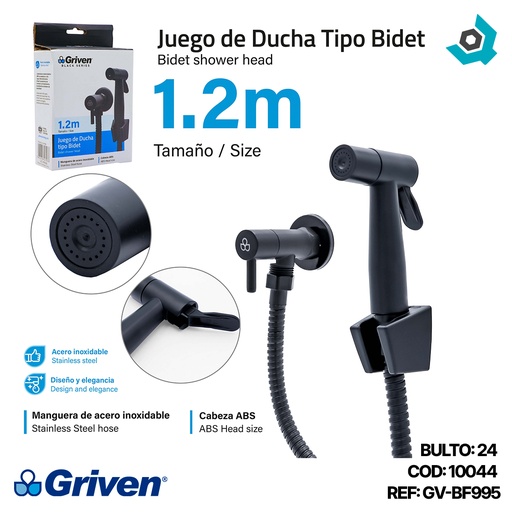 [10044] REGADERA PARA BANO TIPO BIDET GRIVEN BLACK