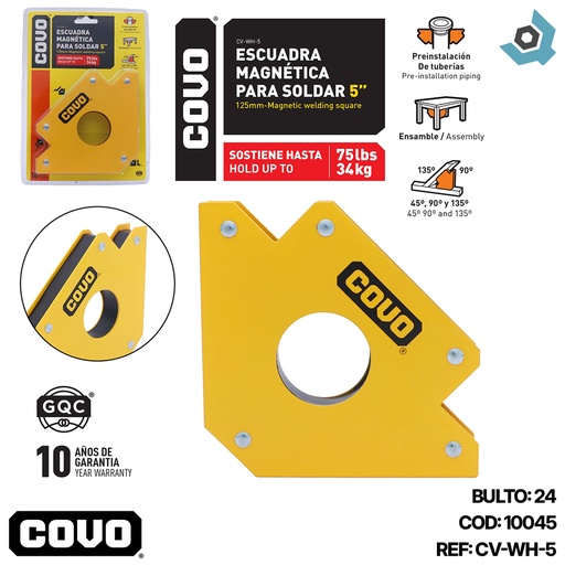 [10045] ESCUADRA MAGNETICA 5" MULTIUSO COVO