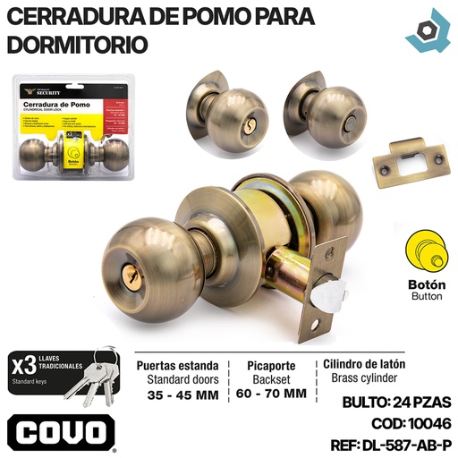 [10046] CERRADURA DE POMO PARA DORMITORIO SECURITY