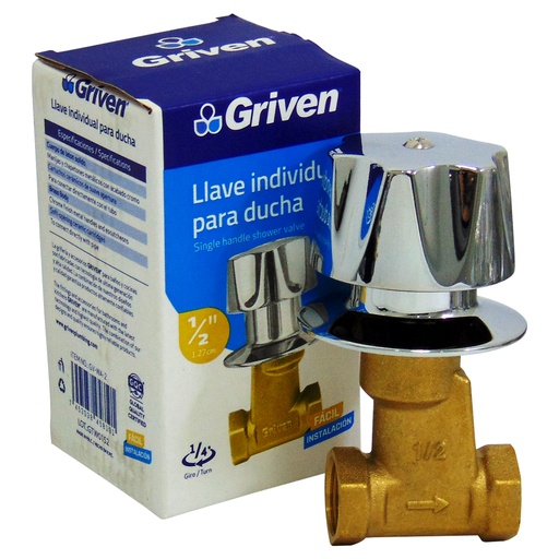 [10051] LLAVE PARA DUCHA 1/2" INDIVIDUAL GRIVEN