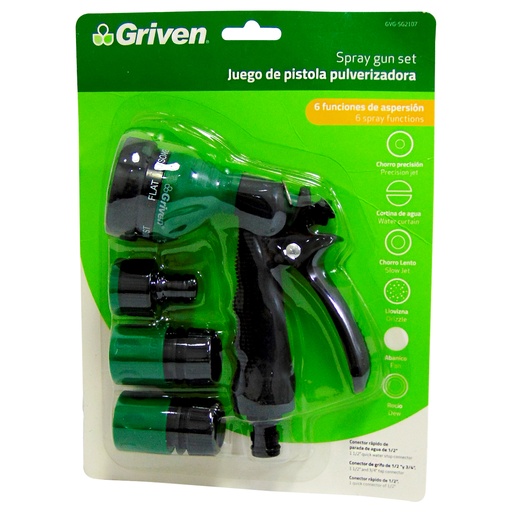 [10053] JUEGO DE PISTOLAS DE RIEGO 4 PIEZAS GRIVEN