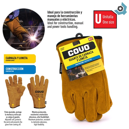 [10061] GUANTES DE CARNAZA Y LONETA COVO