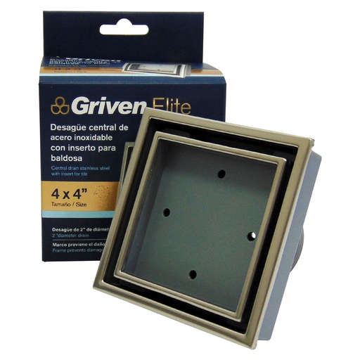 [10066] DESAGUE DE PISO 4" X 4" CUADRADO GRIVEN ELITE