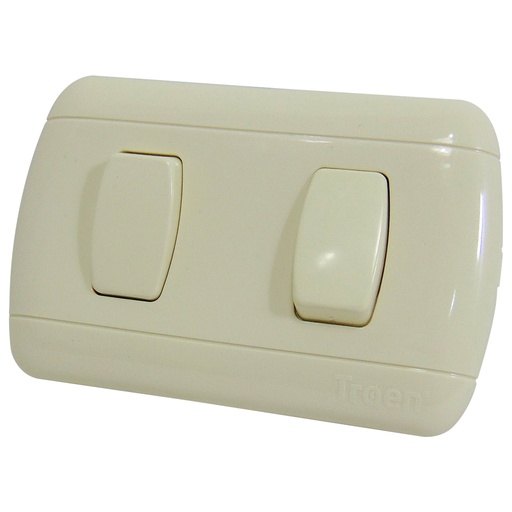 [10092] APAGADOR DOBLE 3 WAY BEIGE TROEN