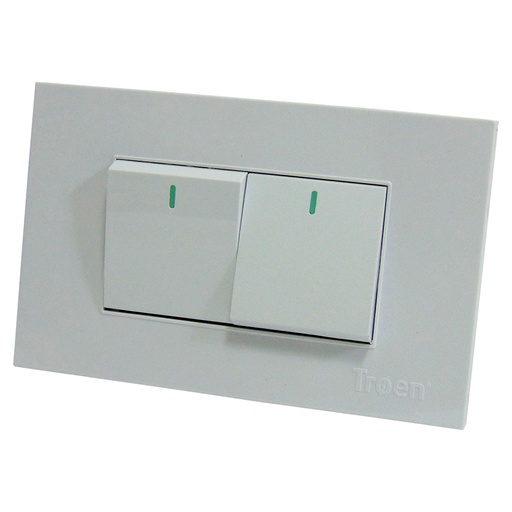 [10095] APAGADOR DOBLE 3 WAY BLANCO TROEN