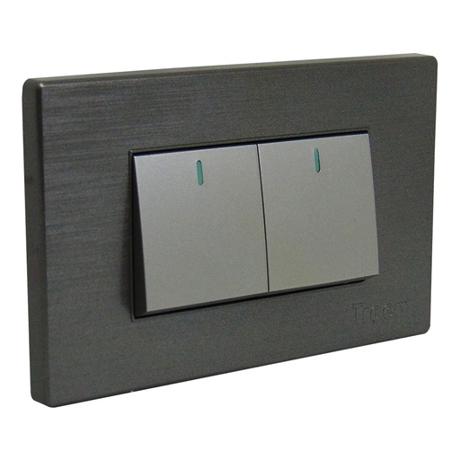 [10096] APAGADOR DOBLE 3 WAY PLATEADO TROEN