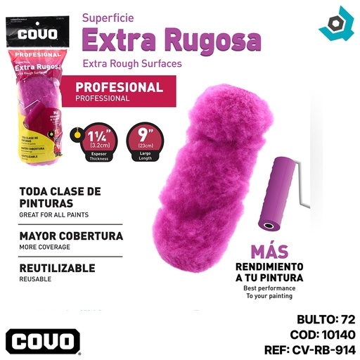 [10140] FUNDA PARA RODILLO 9" EXTRA RUGOSA COVO