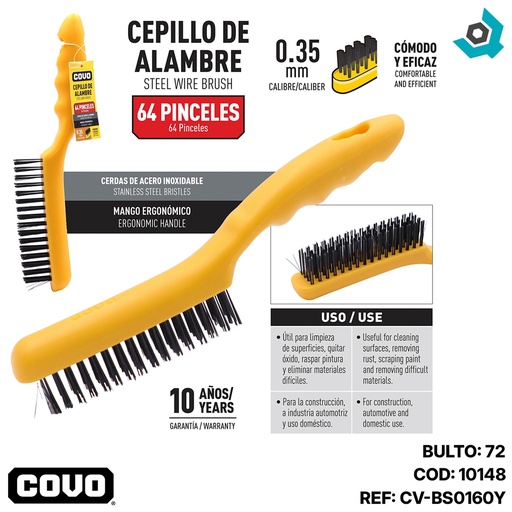 [10148] CEPILLO DE ALAMBRE 4 HILERAS COVO