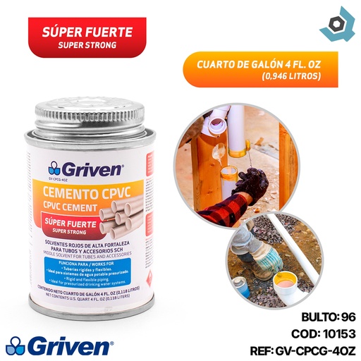 [10153] SOLDADURA CPVC PARA AGUA CALIENTE 4ONZ GRIVEN