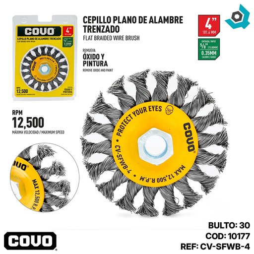 [10177] DISCO CEPILLO PLANO DE ALAMBRE 4" X 5/8" COVO
