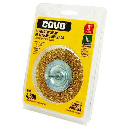 [10178] DISCO CEPILLO PLANO DE ALAMBRE 3" X 1/4" COVO