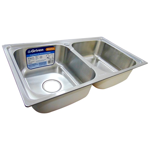[10201] FREGADERO DOBLE 80CM X 47CM ACERO INOXIDABLE GRIVEN