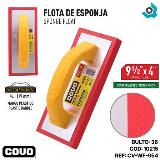 [10215] LLANA DE GOMA ASPERA 9 1/2" X 4" COVO